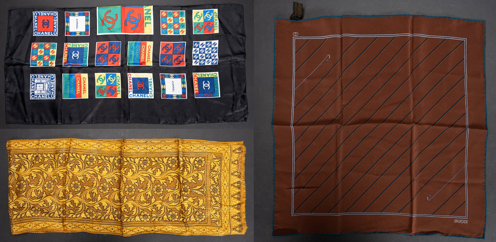 Vintage Silk Scarves & Hankercheif Chanel / Gucci / Oscar De La Renta (1 of 5)