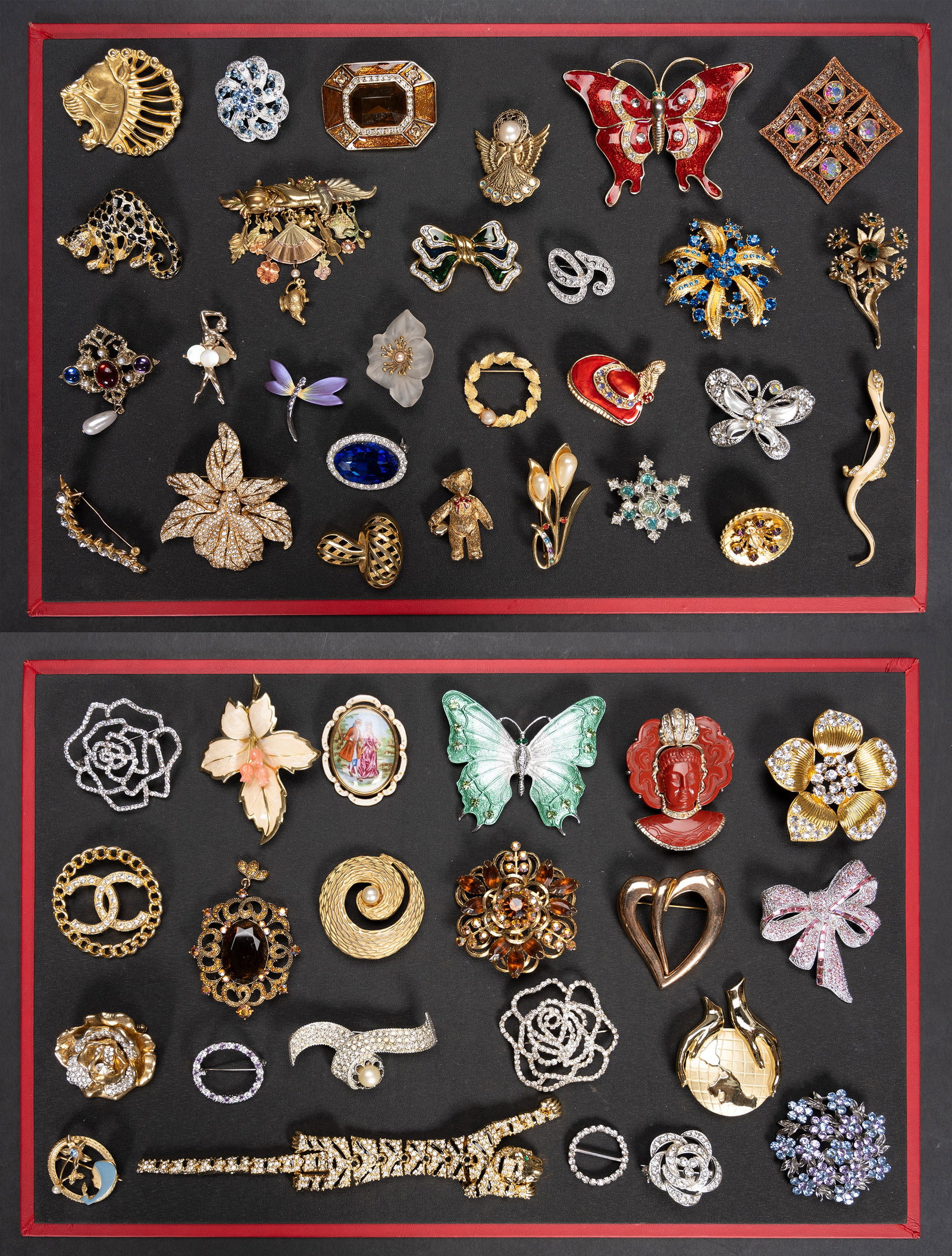 Vintage Costume Jewelry Brooch Collection Signed 50 Items (1 of 3)
