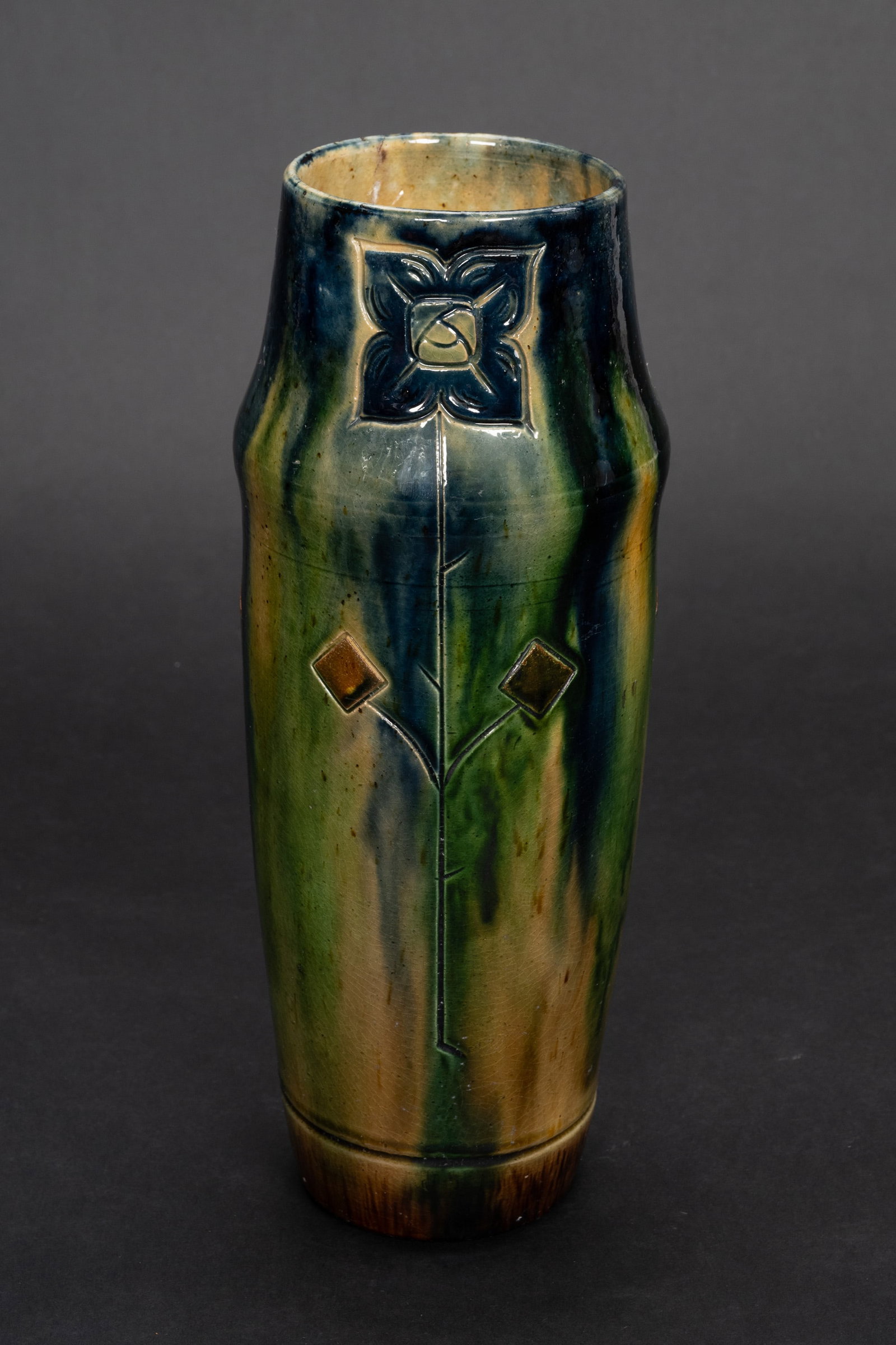 Belgian Art Nouveau Glazed Majolica Vase (1 of 6)