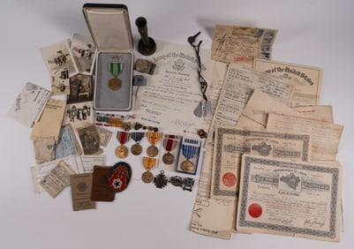 Military Badges Pins Insignia Trench Art WWII Ephemera