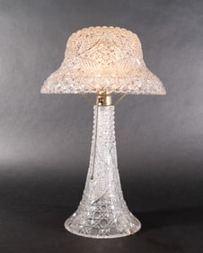 American Brilliant Period "Harvard" Cut Glass Lamp