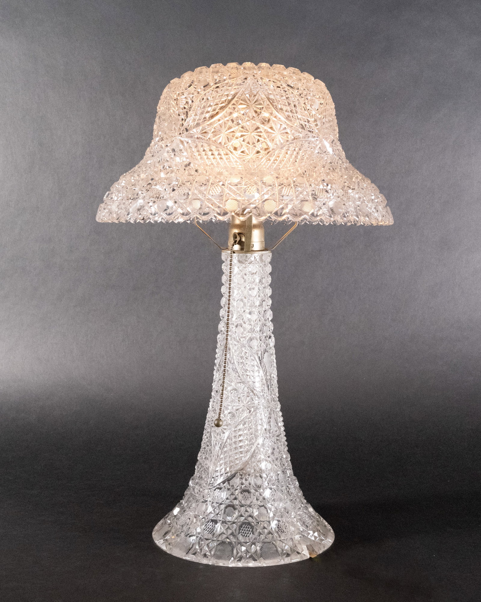 American Brilliant Period "Harvard" Cut Glass Lamp (1 of 5)