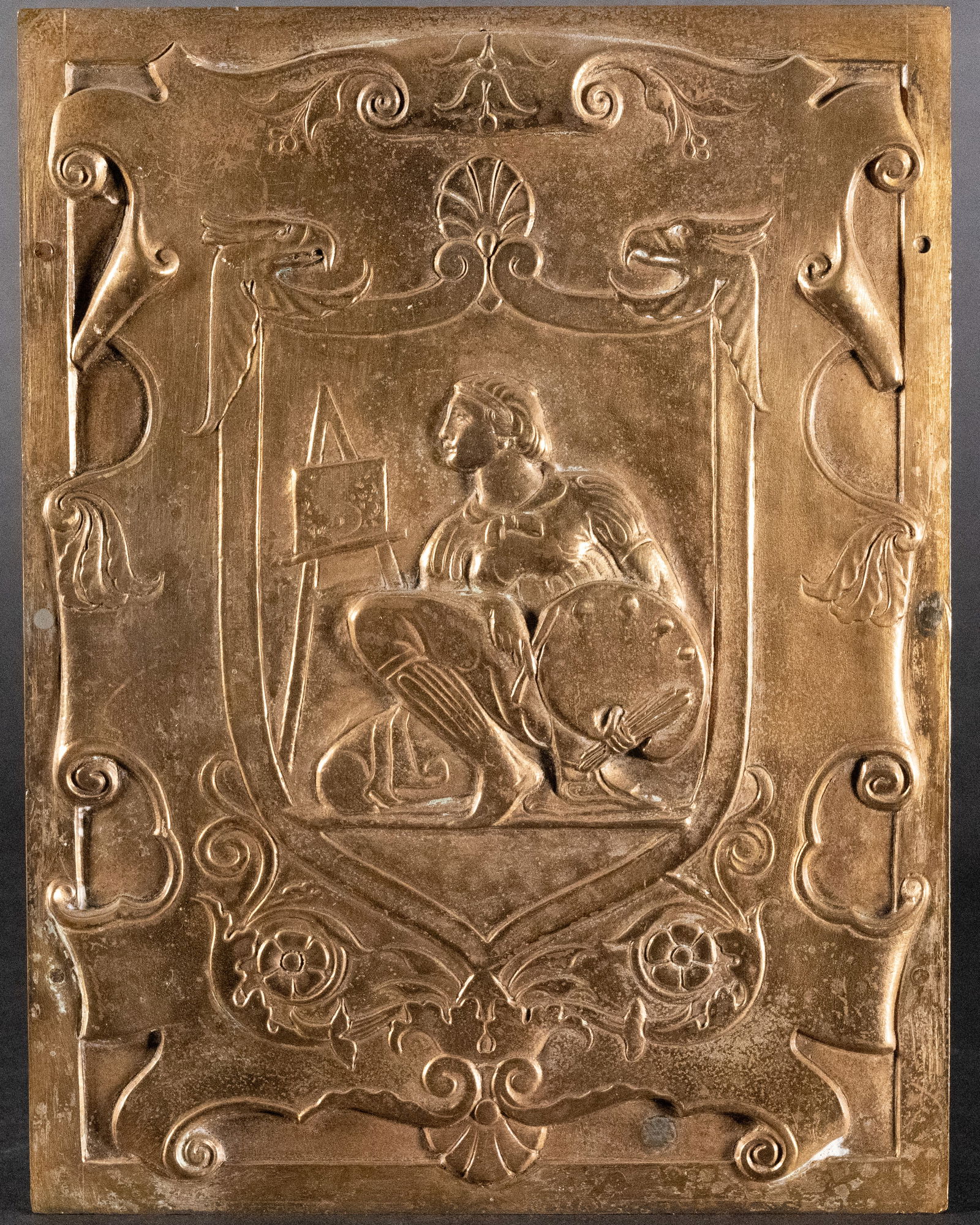 19th c. Neoclassical Gilt Bronze Plaque (1 of 3)