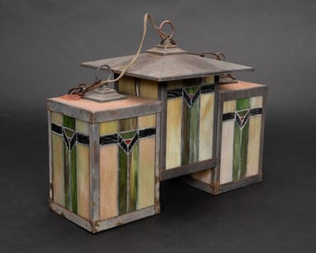 Art & Craft Stained Glass Light Fixture