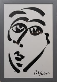 Peter Robert Keil ( German 1942-) Expressionist Figural Abstract Oil On Masonite Signed COA