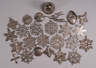 Sterling Silver Christmas Tree Ornament Collection Group Lot