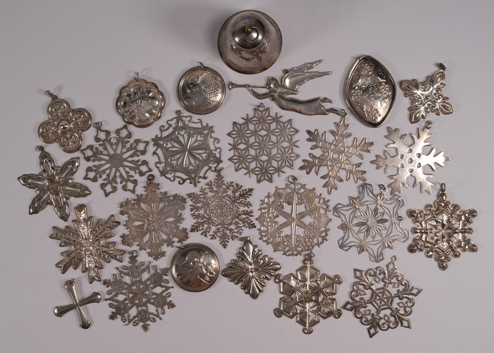 Sterling Silver Christmas Tree Ornament Collection Group Lot (1 of 6)