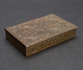 Tiffany Studio "Zodiac" Patinated Bronze Jewelry Casket