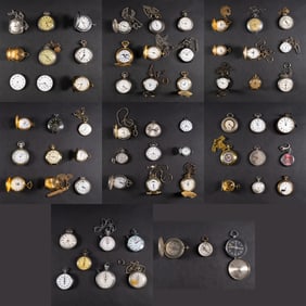 Large Pocket Watch Collection 62Pcs