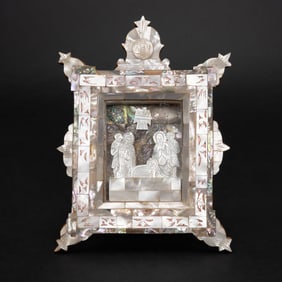 Mother of Pearl Nativity Shadowbox Diorama