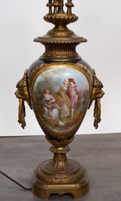 19th c. French Sevres Porcelain & Gilt Bronze Candelabra