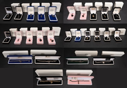 Lg Disney Limited Edition Sterling Silver Charm & Bracelet Collection 28pc w/ COA