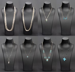 Native American Navajo Liquid Sterling Silver Necklace Collection