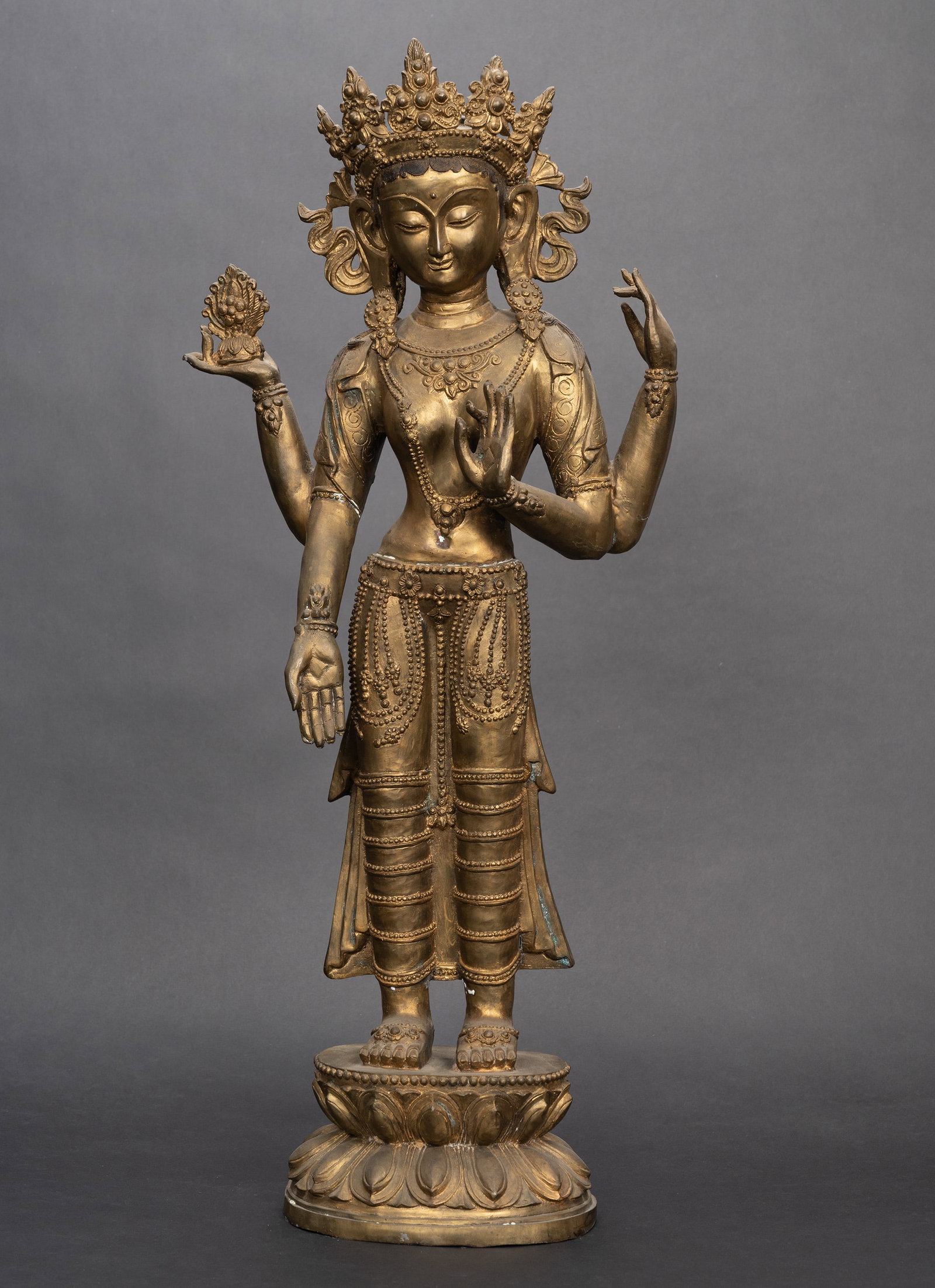 Chinese Tibetan Buddhist Gilt Bronze Tara Sculpture (1 of 10)