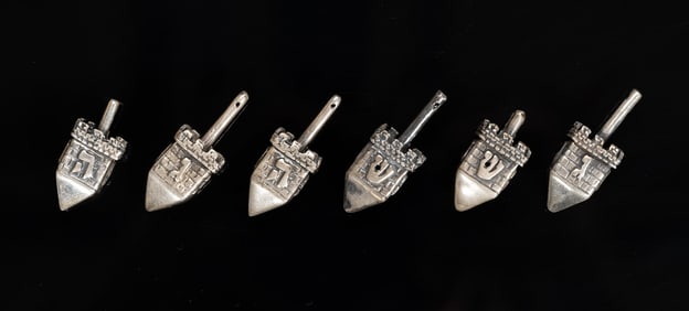 Judaic Sterling Silver Collection "Wall Of Jerusalem" Dreidel