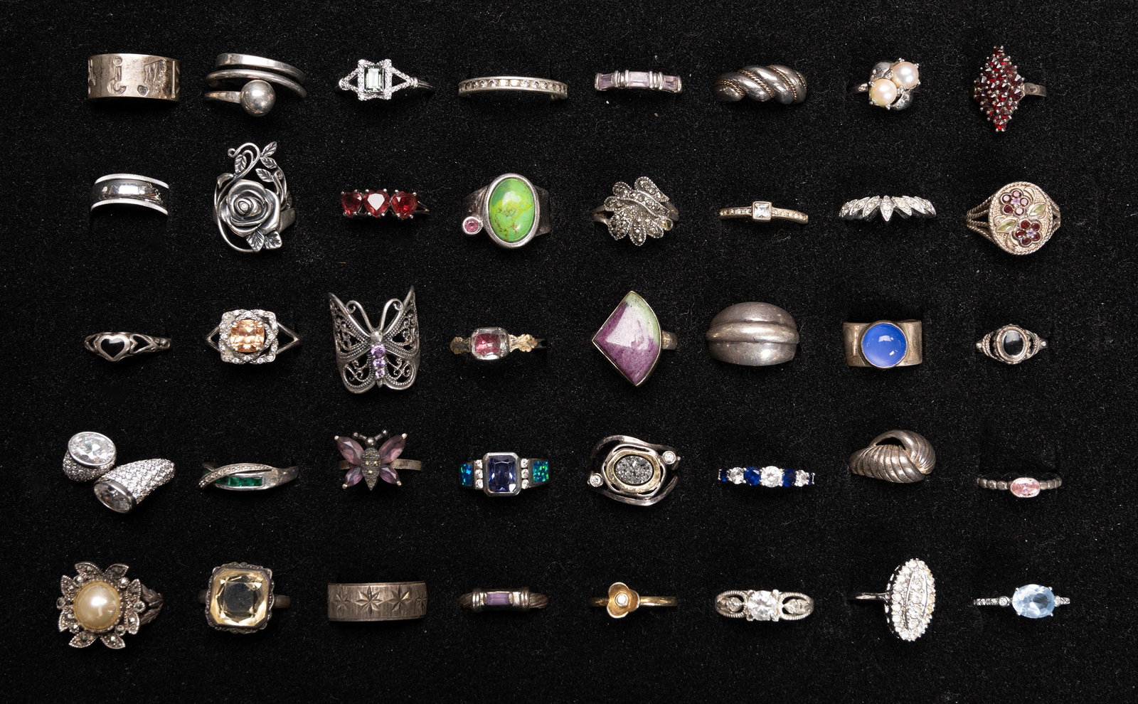 Vintage Sterling Silver Ring Collection (1 of 13)