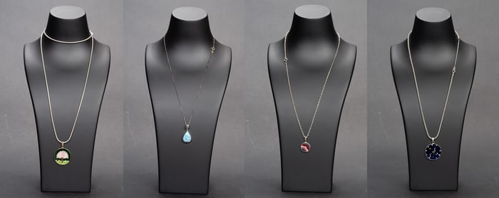 Sterling Silver Italian Millefiori Murano Art Glass Necklace Collection