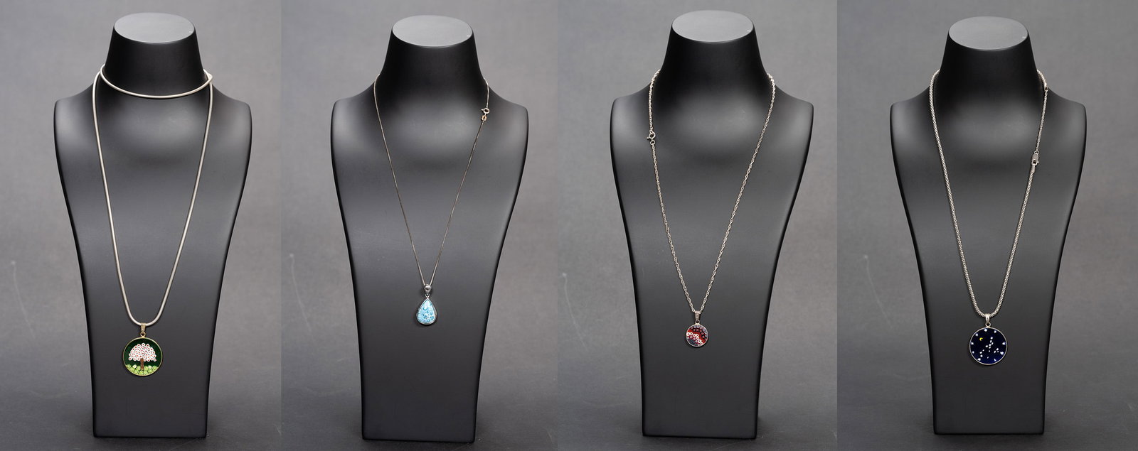 Sterling Silver Italian Millefiori Murano Art Glass Necklace Collection (1 of 13)