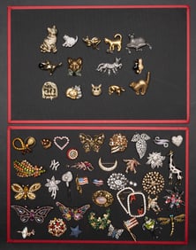 Vintage Costume Jewelry Brooch Collection Signed Over 50 Items