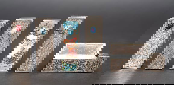 Silver Lipstick Mirror Compact Grouping (5)