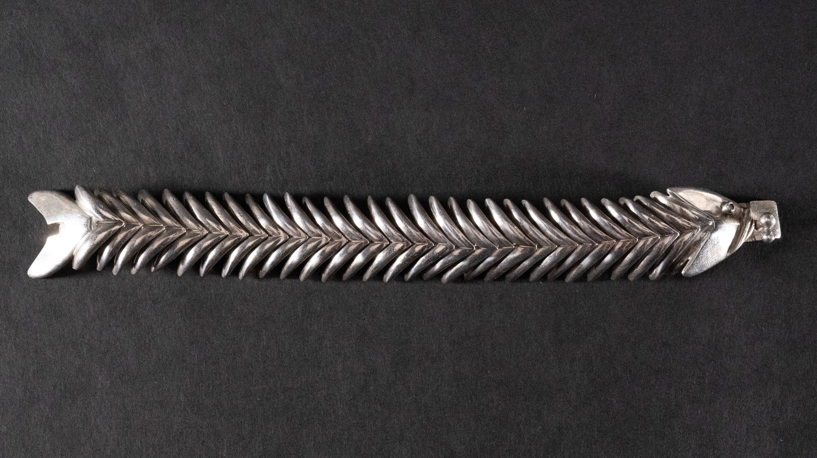 20th C. D' Molina Mexican Modernist Sterling Silver Fish Bracelet (1 of 5)