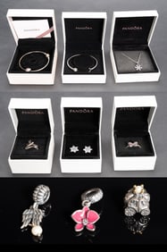 Pandora Sterling Silver Jewelry Grouping (11) Retired