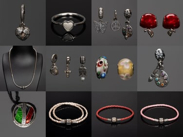 Pandora Sterling Silver Jewelry Grouping Retired