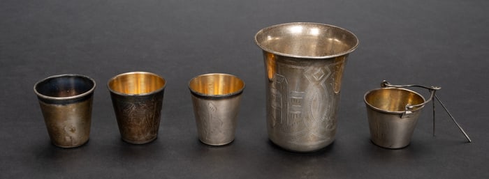 Anatoly Artsybashev Imperial Russian 875 Silver Cup & Kiddush Cups