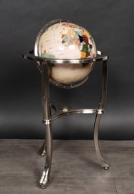 Modern World Kalifano Standing Gemstone Globe