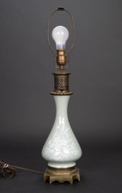 19th C. French Bronze Mounted Pate sur Pate Lamp