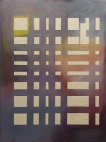 Modern Geometric Abstract Oil signed illegibly