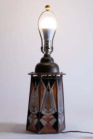Art Deco Painted Glass Pendant Lamp Shade
