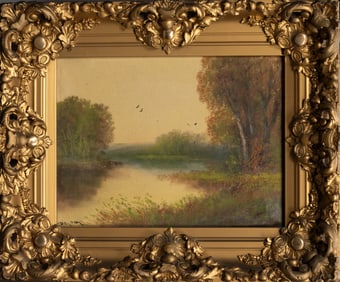 19th C. Dutch Landscape Oil signed De Jong