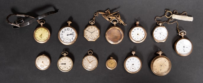 10K -14K Gold Filled And Plated Pocket Watches Collection Longines Elgin Bulova Etc