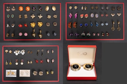 Large Vintage Costume Earrings Collection
