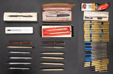 Cross Arrow Pen & Pencil Grouping Sterling Gold Refills