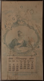 Vintage February 1899 Coca-Cola Calender