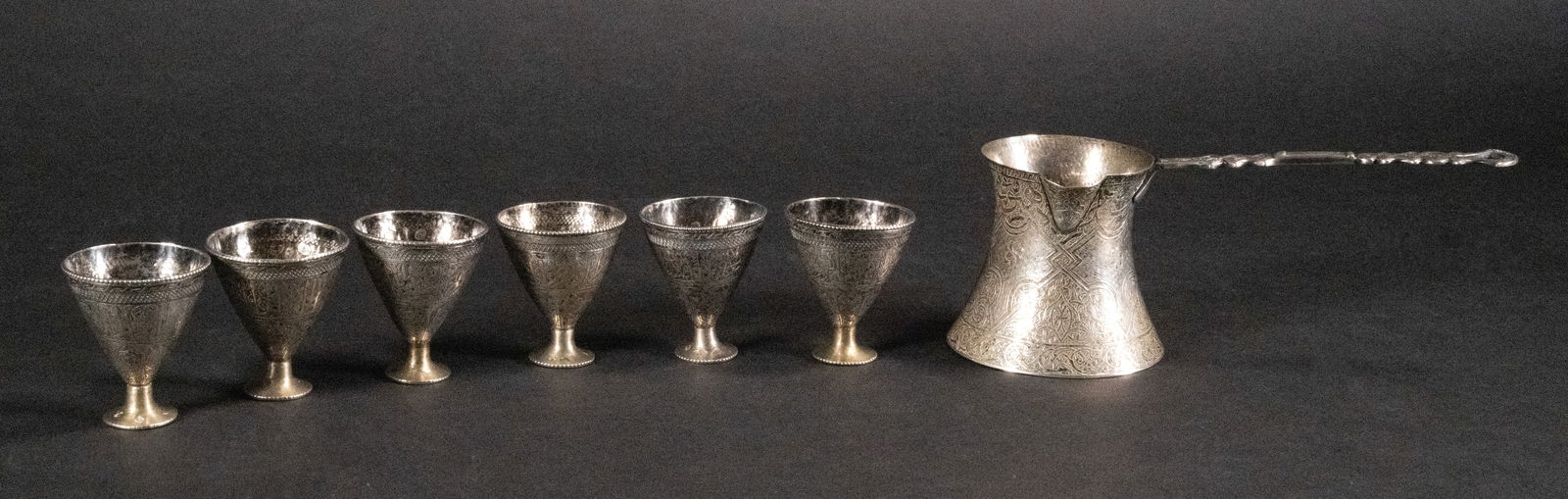 Ottoman Empire 800 Silver Turkish Coffe Set (1 of 12)