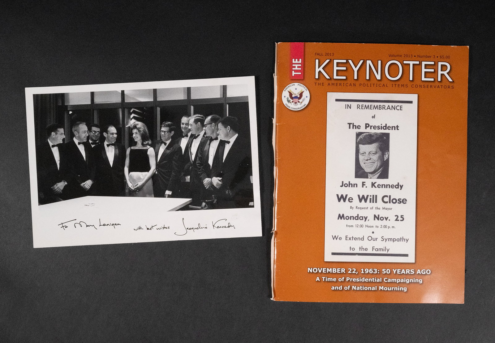 JFK Jacqueline Kennedy Hand Signed Photo Harvard Keynoter Magazine Assassination (1 of 8)