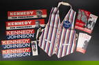 John F Kennedy Political Campaign Items 1960s Vest Bumper Stickers Jacqueline Kennedy Autograph 1960