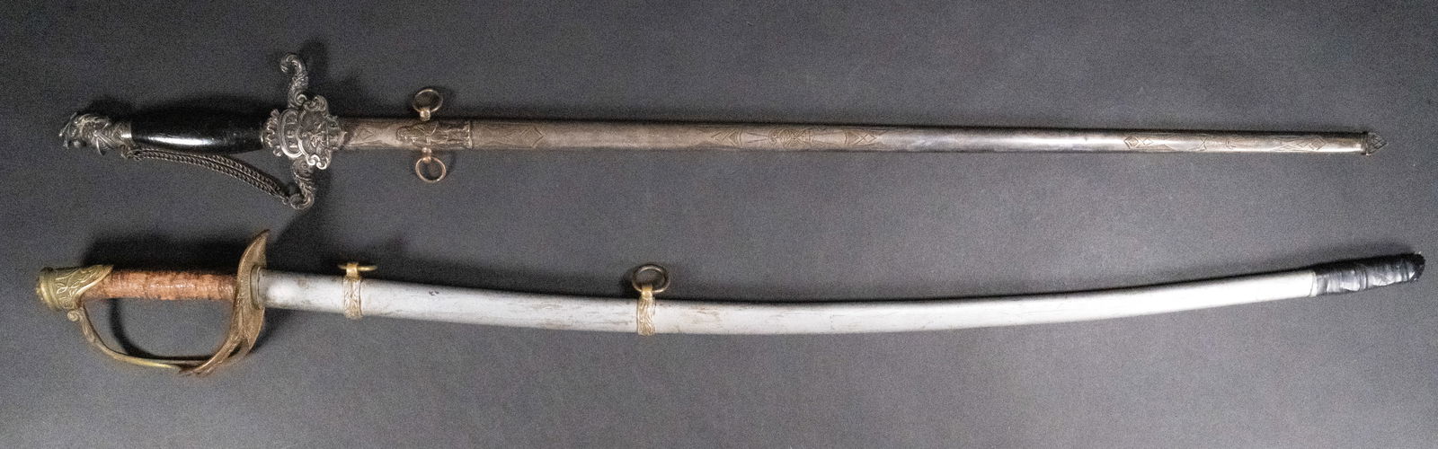 US Model 1872 Officer Cavalry Saber & Knights of Pythias FCB Sword w Scabbard (1 of 20)