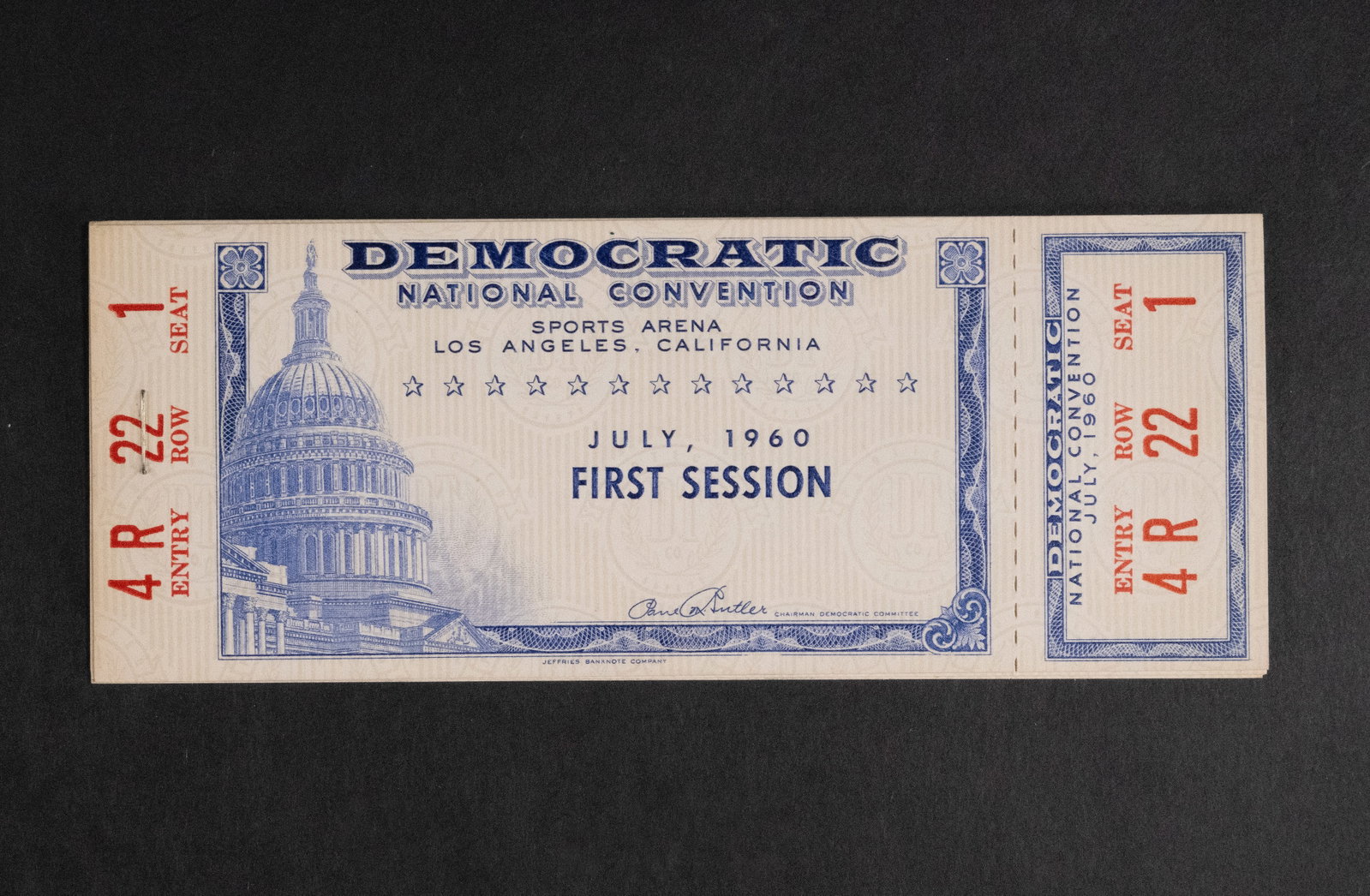John F Kennedy JFK LBJ Democratic National Convention DNC Tickets All Sessions July 1960 &: John F Kennedy JFK / LBJ Democratic National Convention DNC Tickets July 1960 and Acceptance Rally Ticket Sports Arena Los Angeles California all 6 Tickets sessions 1-6 complete with stub in very good