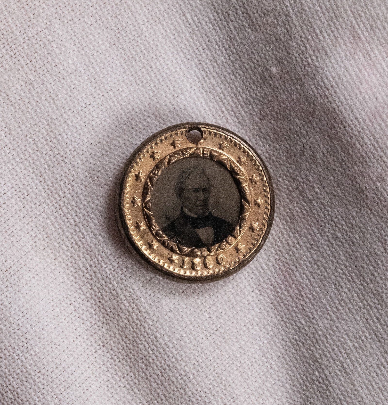 John Bell Edward Everett 1860 Presidential Campaign Ferrotype Charm Medal (1 of 4)