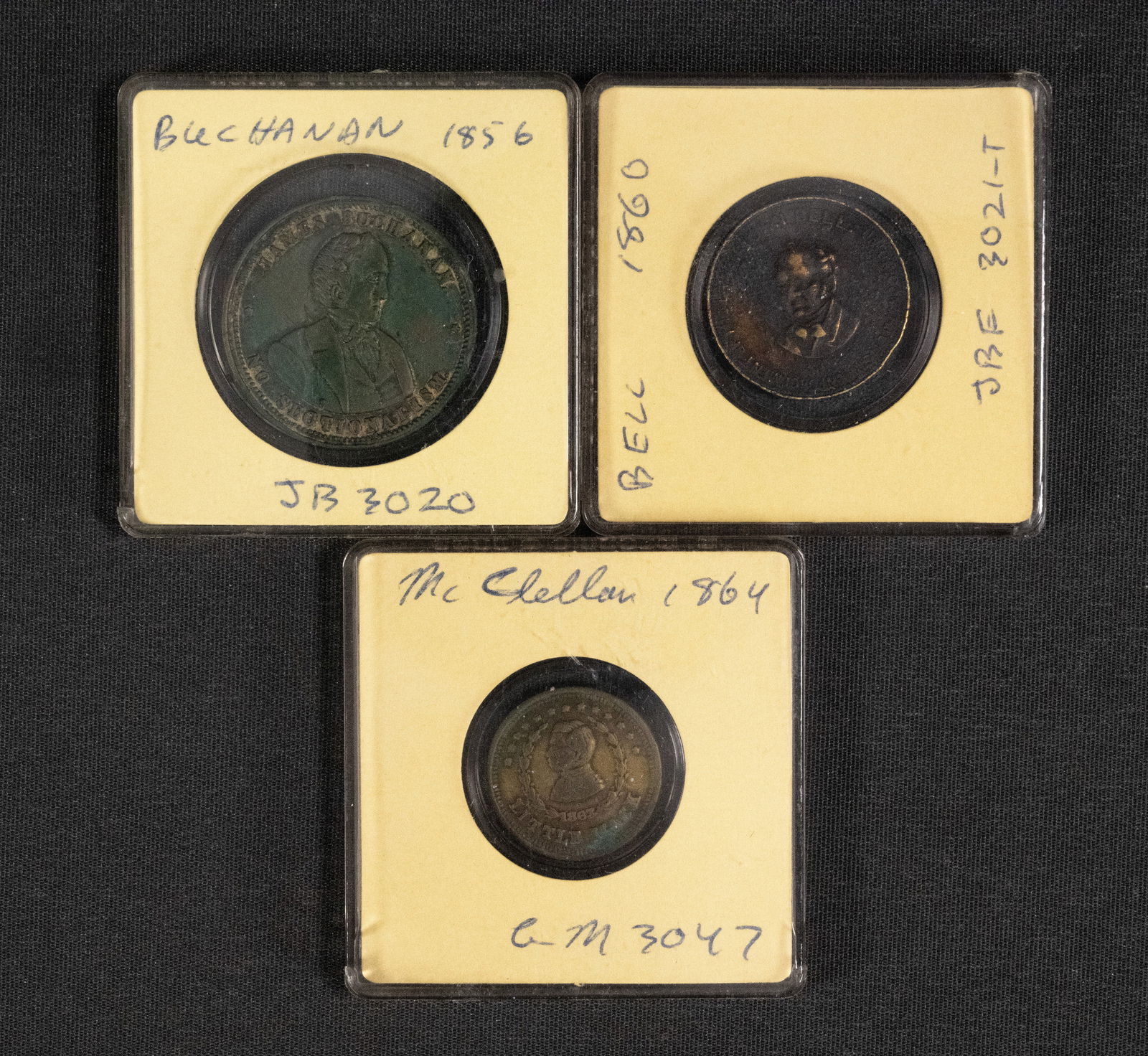 19th c. Presidential Political Campaign Medal Collection Buchanan Bell McClellan (1 of 4)