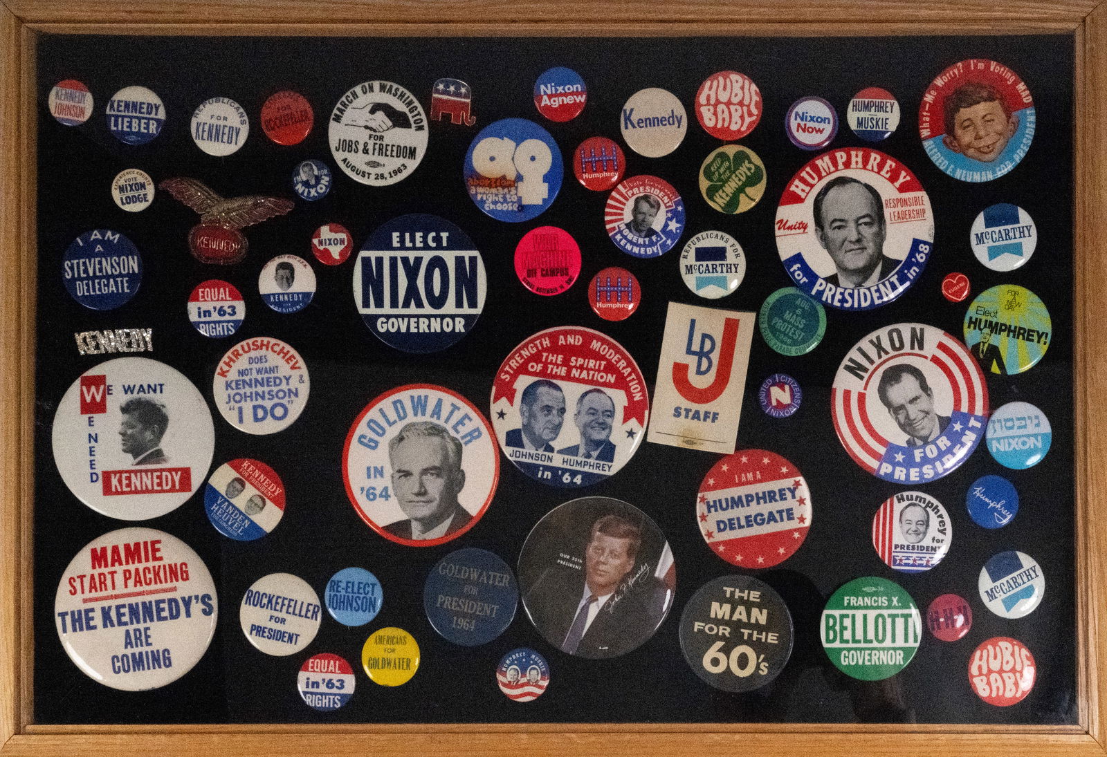 Political Buttons Collection Kennedy Nixon LBJ Stevenson (1 of 6)