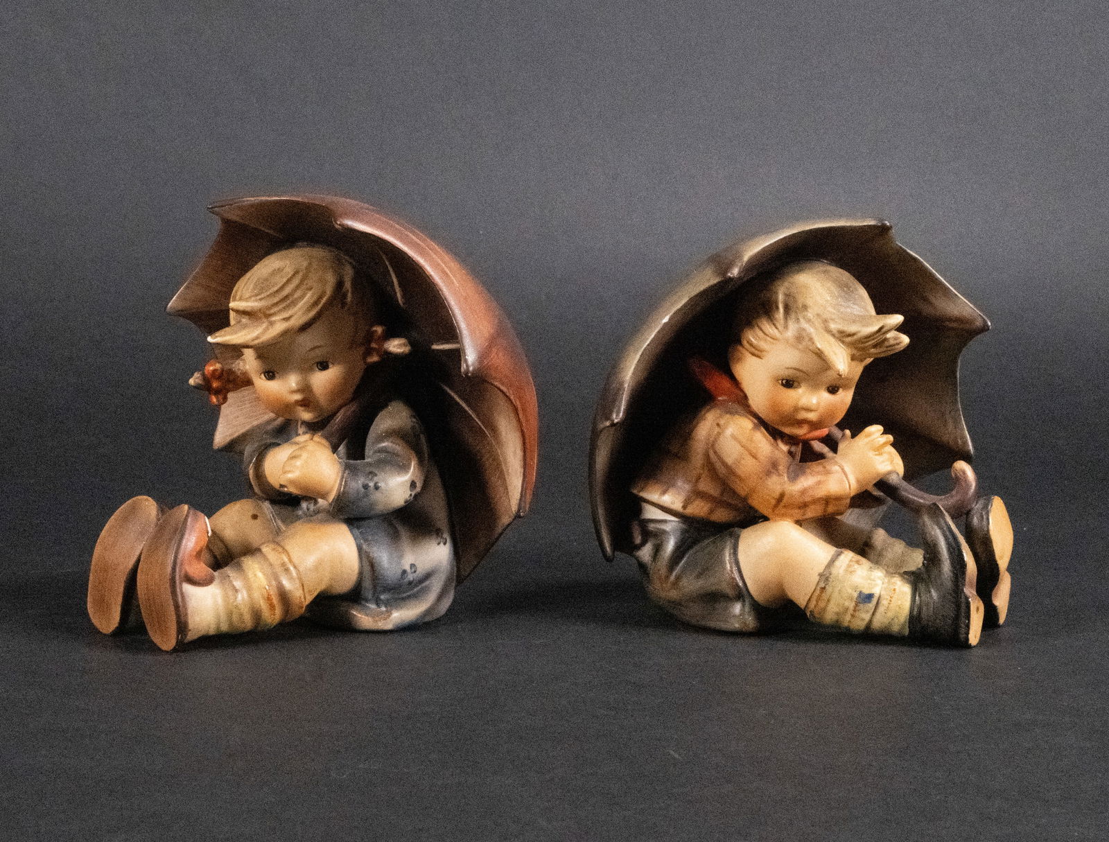 Hummel Umbrella Boy & Girl 5" Porcelain Figurine 1957 Pair (1 of 6)