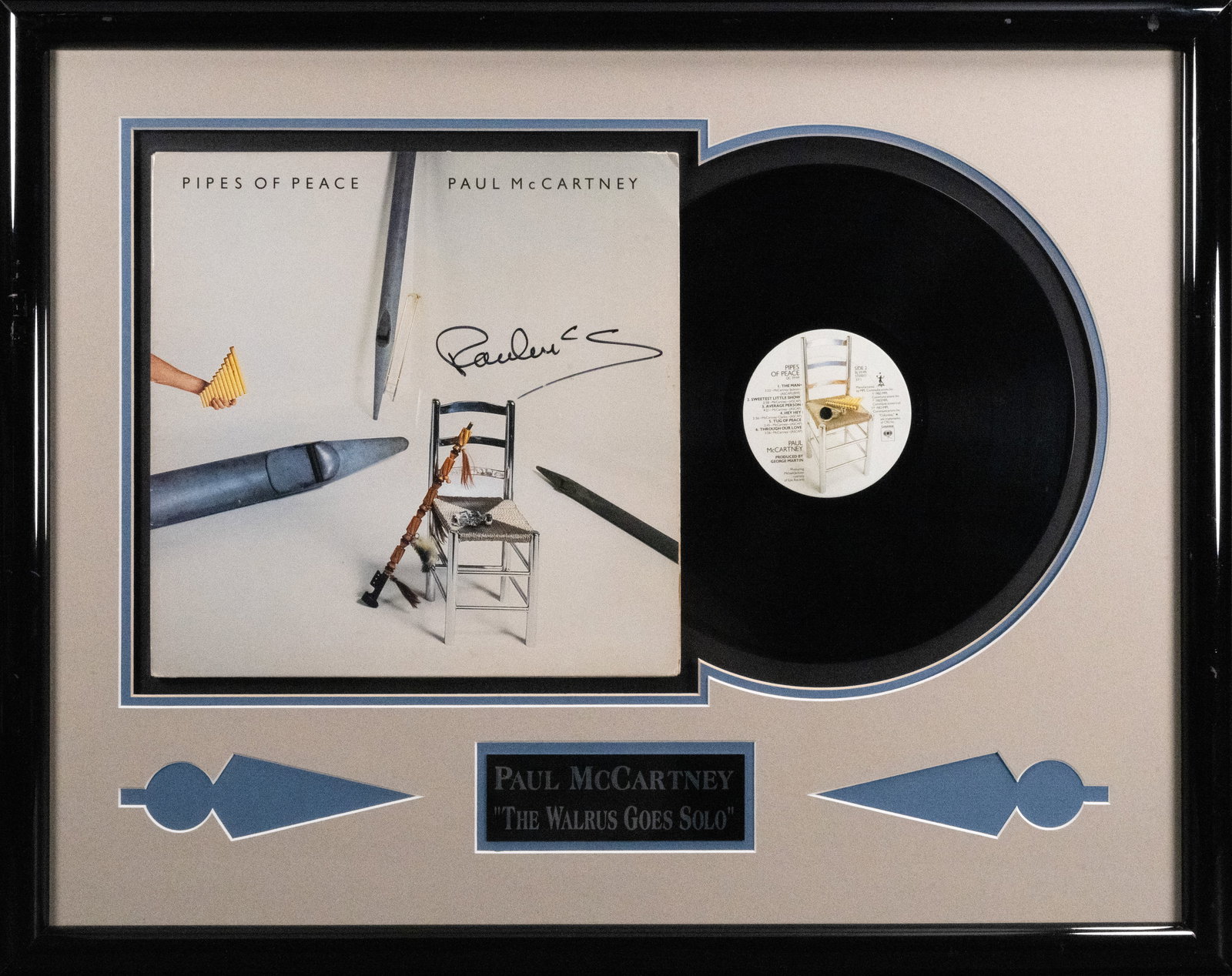 Paul McCartney Autographed Pipes of Peace Album Framed (1 of 3)