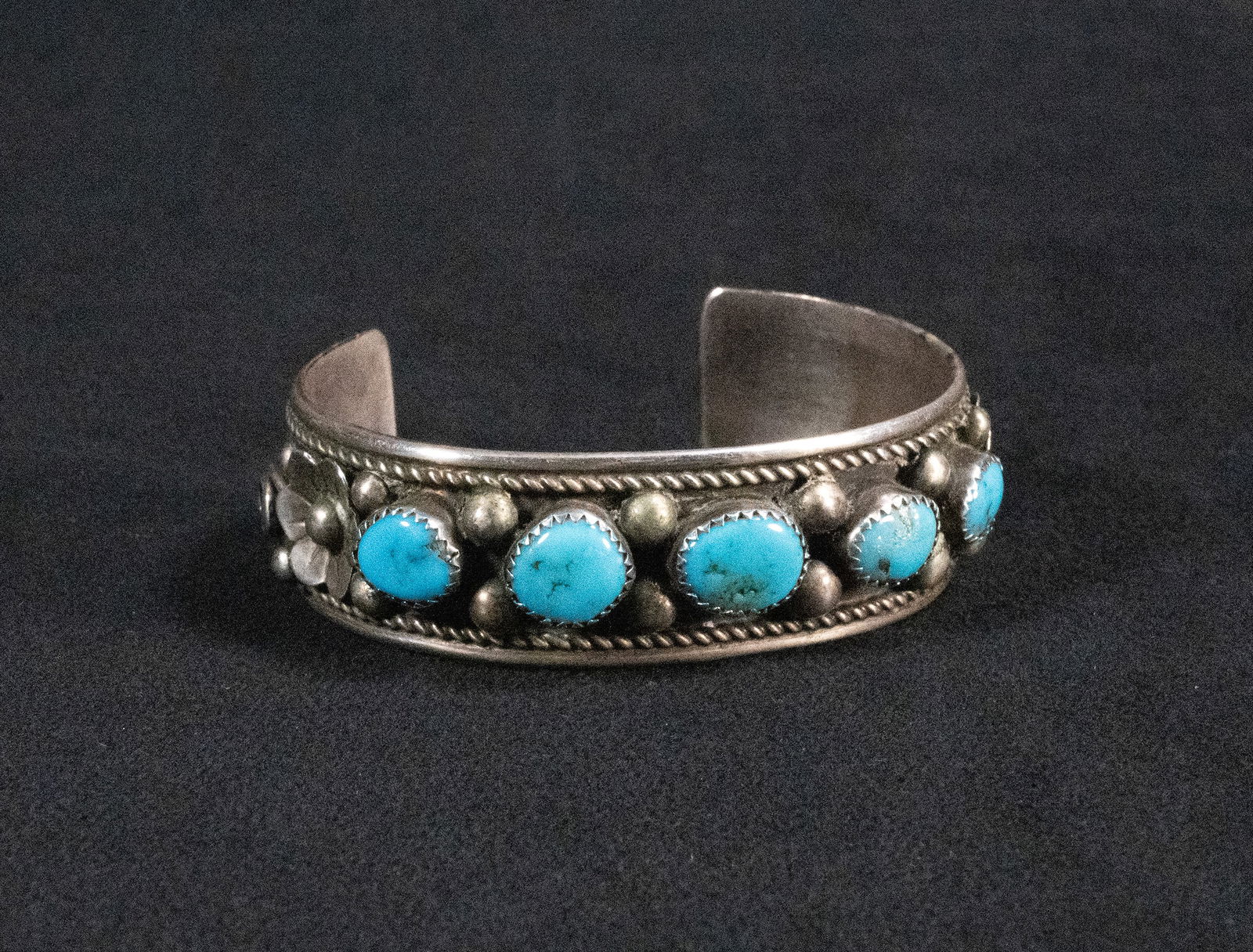 Jameson Lee Navajo Sleeping Beauty Sterling Silver Turquoise Cuff Bracelet (1 of 8)