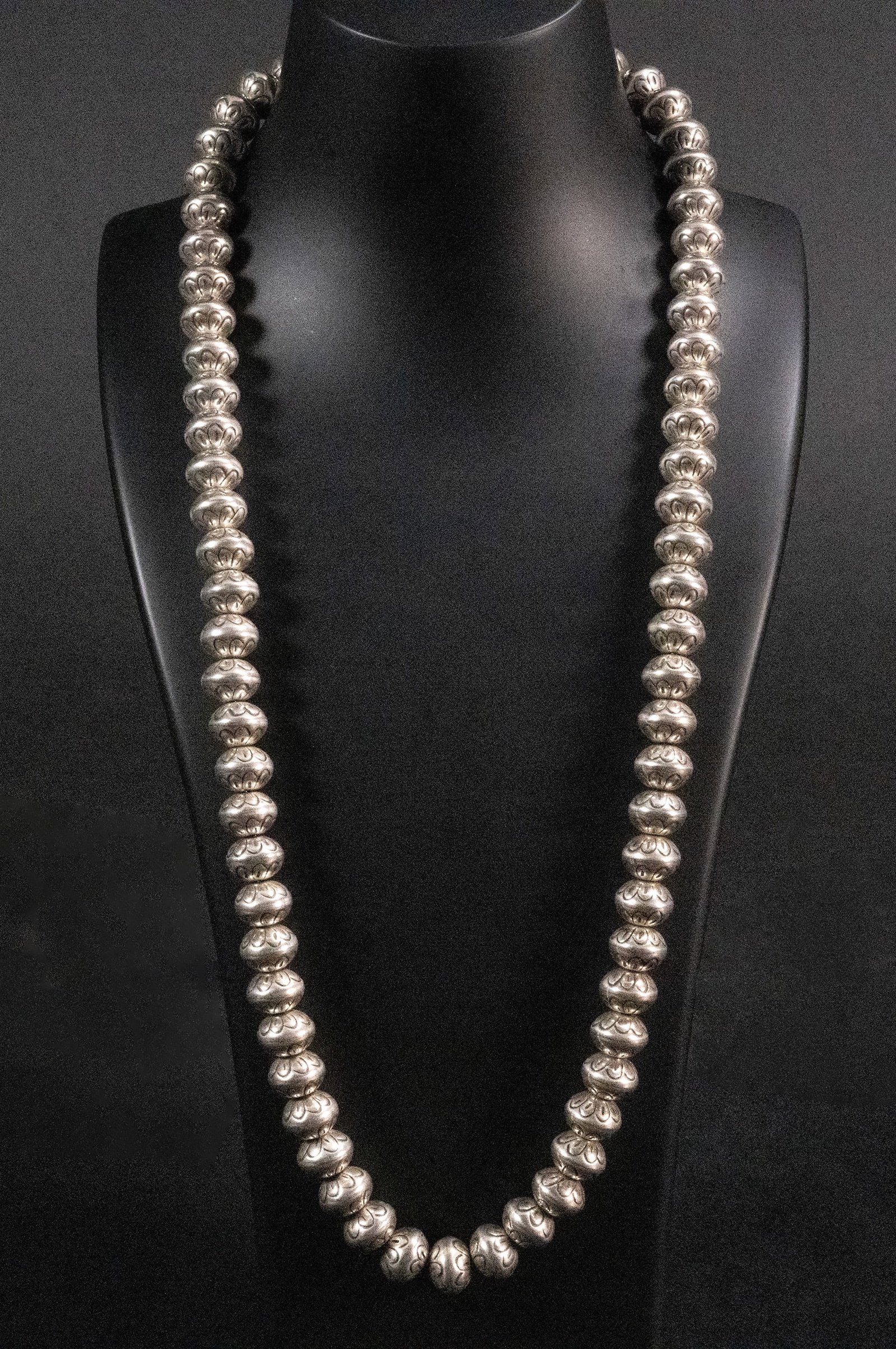 Old Pawn Navajo Native American Saucer Pearl Necklace Sterling Silver (1 of 5)
