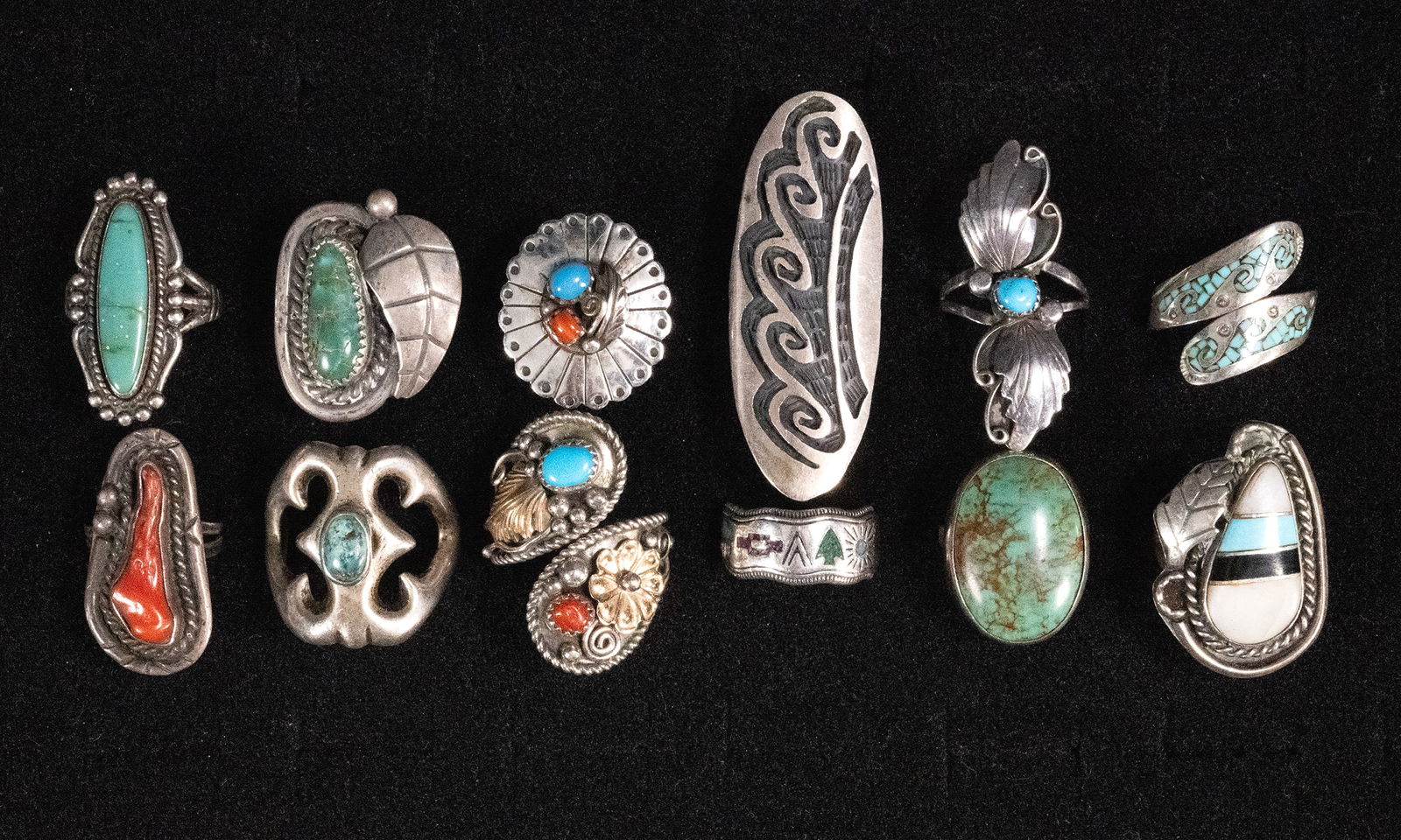 Native American Sterling Silver Ring Collection Navajo Zuni Old Pawn etc (1 of 5)